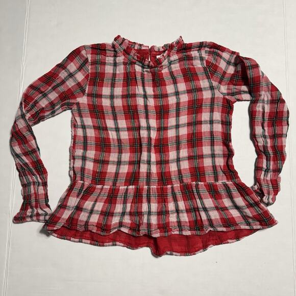 Cat & Jack Girls M Top Plaid Plaid Fall School Casual Lightweight Cool Weather - Picture 1 of 5